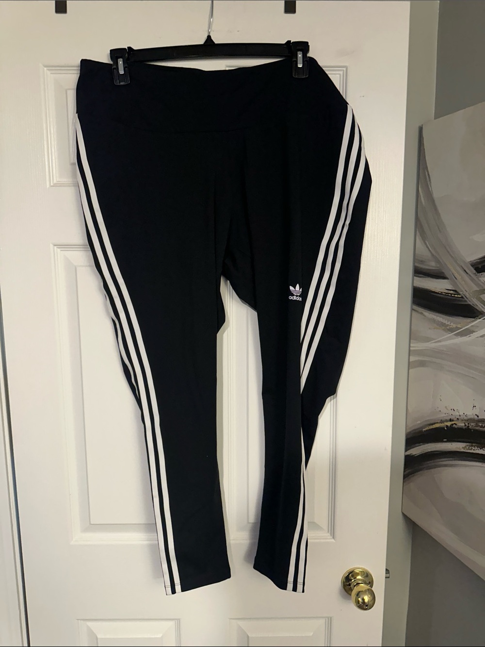 Adidas Black Three-Stripe Leggings